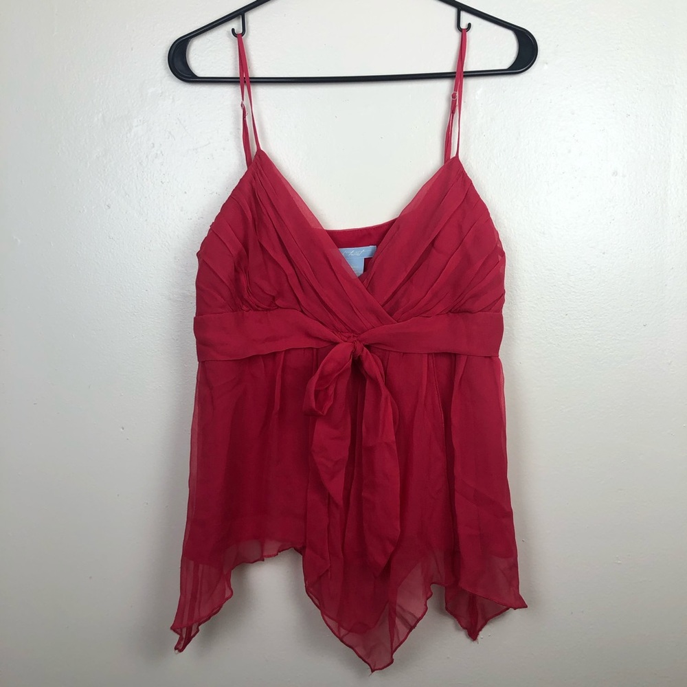 Fresh Twist 100% Silk Linned Tank Top - Picture 1 of 5